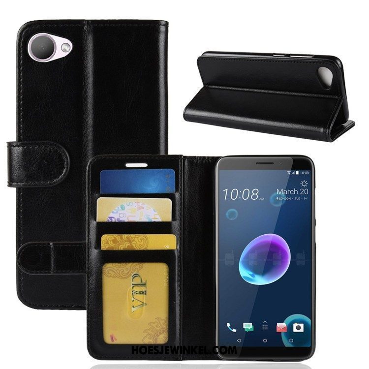 Htc Desire 12 Hoesje Hoes Bescherming Folio, Htc Desire 12 Hoesje Portemonnee Diepe Kleur Braun