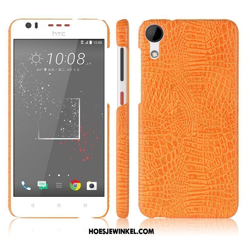 Htc Desire 825 Hoesje Bescherming Anti-fall Krokodillenleer, Htc Desire 825 Hoesje Leren Etui Hoes Orange