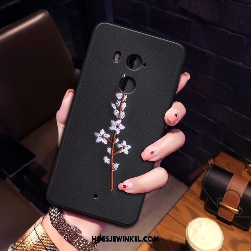 Htc U11+ Hoesje Flanel Siliconen Bloemen, Htc U11+ Hoesje Anti-fall Persoonlijk