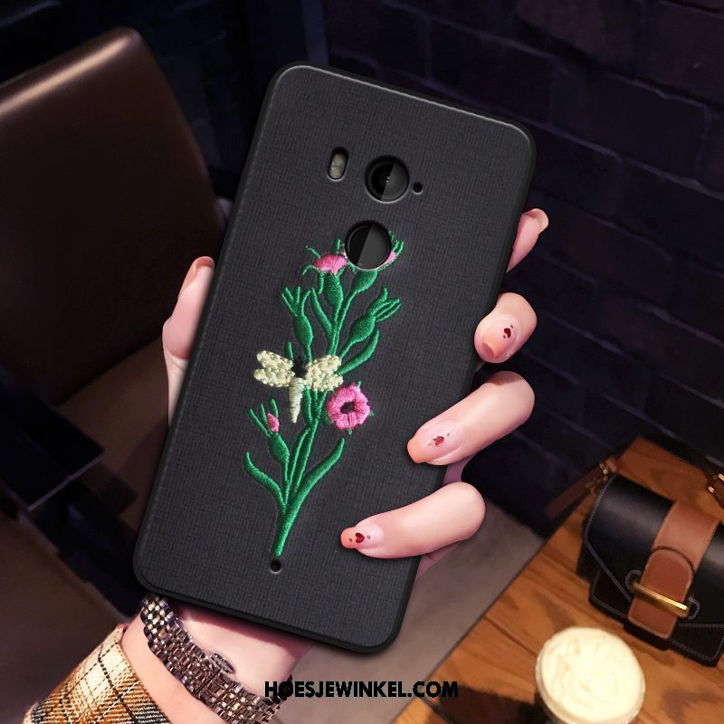 Htc U11+ Hoesje Flanel Siliconen Bloemen, Htc U11+ Hoesje Anti-fall Persoonlijk