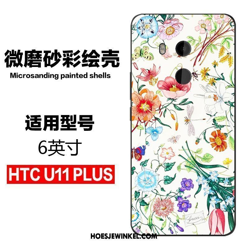 Htc U11+ Hoesje Zwart Zacht All Inclusive, Htc U11+ Hoesje Spotprent Mobiele Telefoon