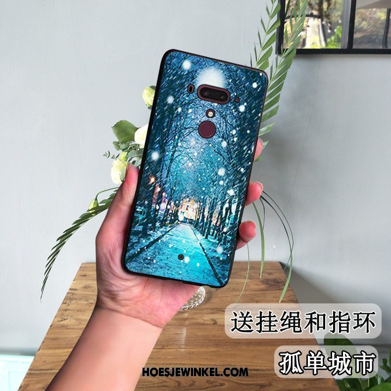 Htc U12+ Hoesje Blauw Persoonlijk Siliconen, Htc U12+ Hoesje Geschilderd Hoes