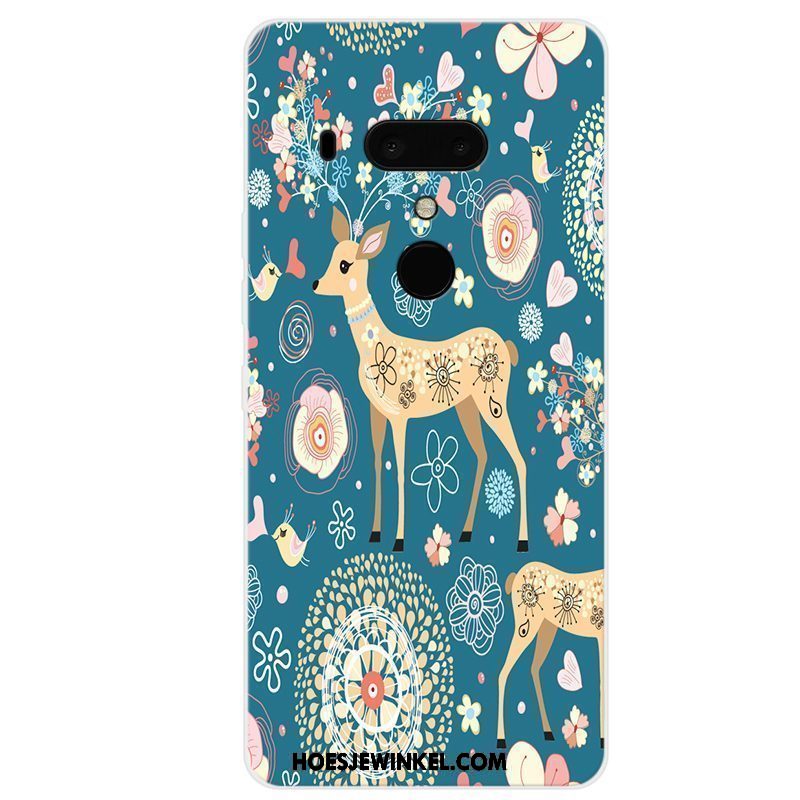 Htc U12+ Hoesje Blauw Vers Kunst, Htc U12+ Hoesje Zacht Mobiele Telefoon