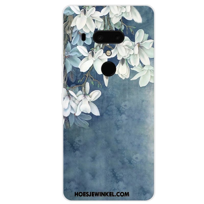 Htc U12+ Hoesje Blauw Vers Kunst, Htc U12+ Hoesje Zacht Mobiele Telefoon