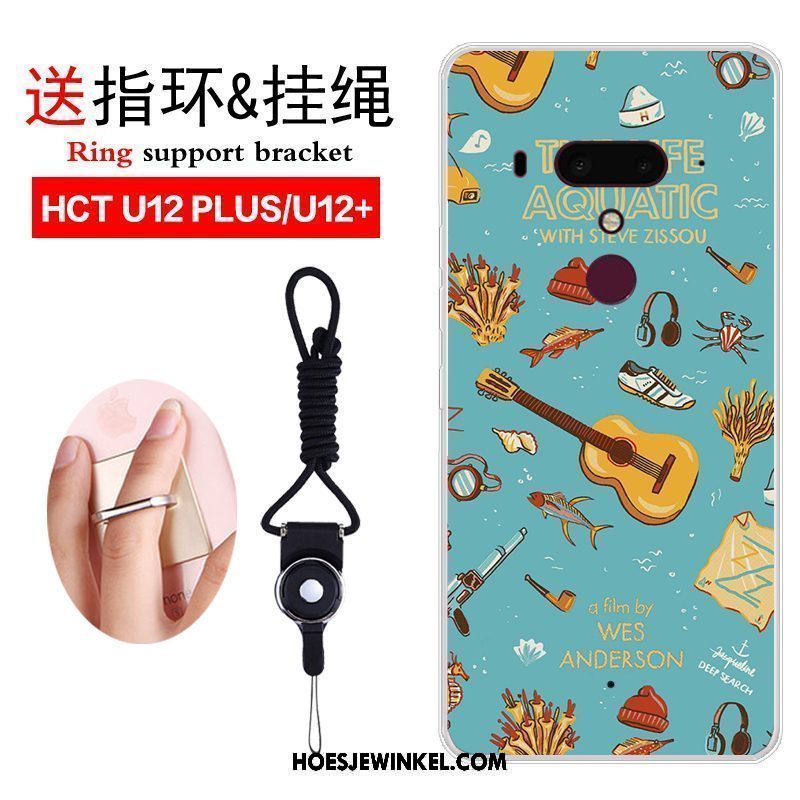 Htc U12+ Hoesje Kunst Trend Hoes, Htc U12+ Hoesje Blauw Anti-fall