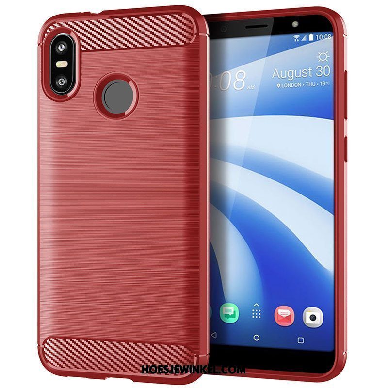 Htc U12 Life Hoesje Mobiele Telefoon Accessoires Anti-fall, Htc U12 Life Hoesje Rood Siliconen