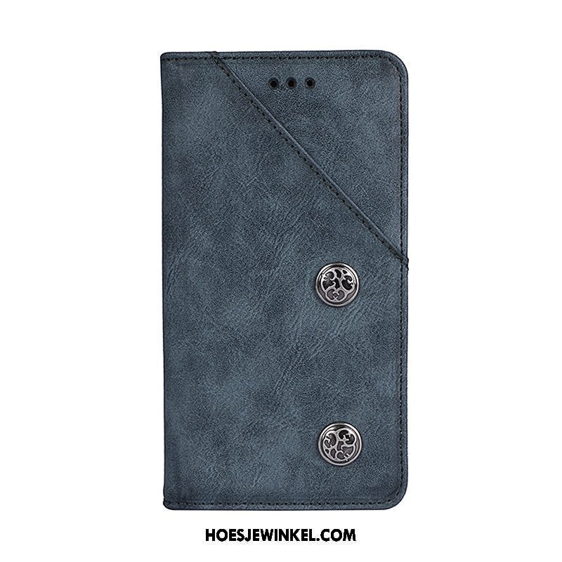 Htc U12 Life Hoesje Scheppend Bescherming Hoes, Htc U12 Life Hoesje Folio Mobiele Telefoon Braun