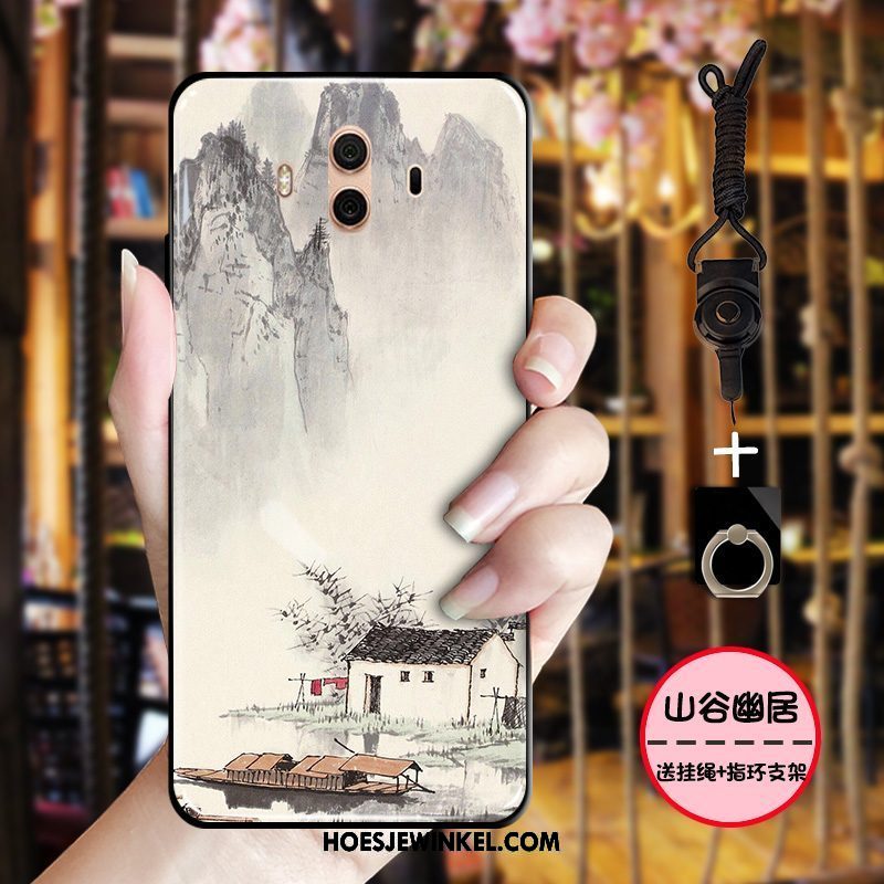 Huawei Mate 10 Hoesje All Inclusive Chinese Stijl Mobiele Telefoon, Huawei Mate 10 Hoesje Zwart Schrobben