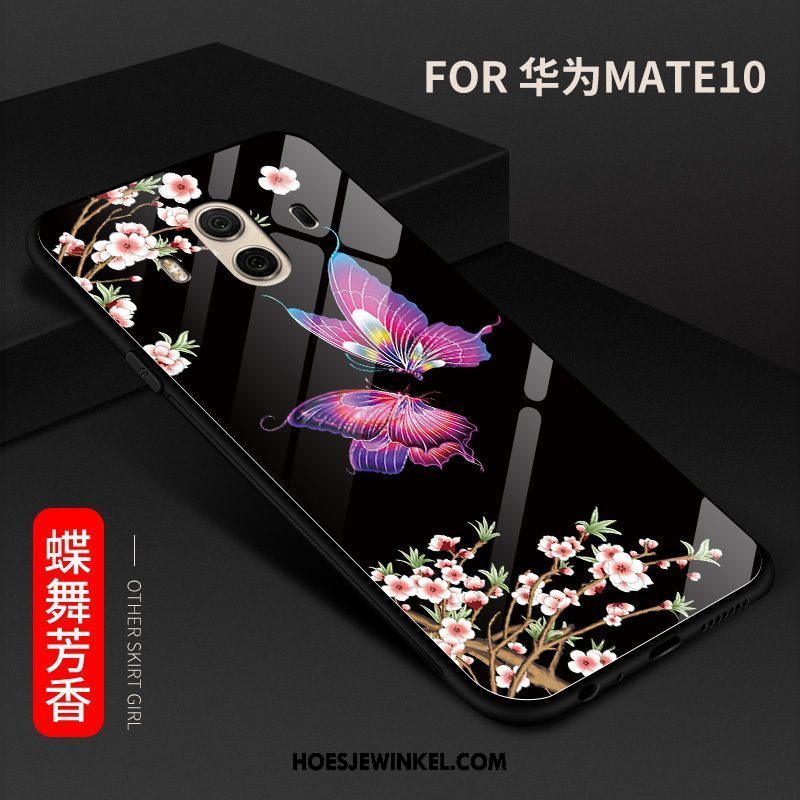 Huawei Mate 10 Hoesje Antislip Zwart Hoes, Huawei Mate 10 Hoesje Glas Mobiele Telefoon