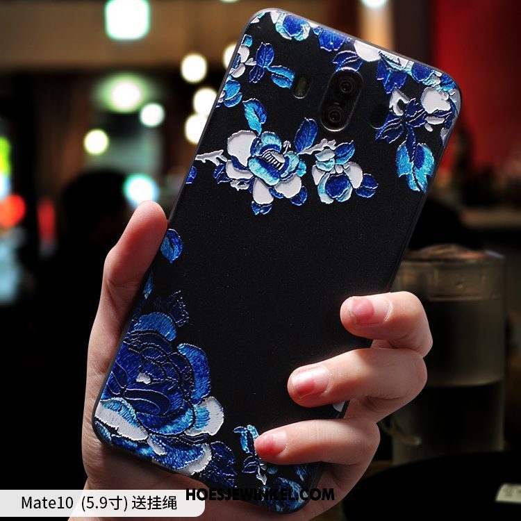 Huawei Mate 10 Hoesje Bescherming Hoes Blauw, Huawei Mate 10 Hoesje Zacht Reliëf