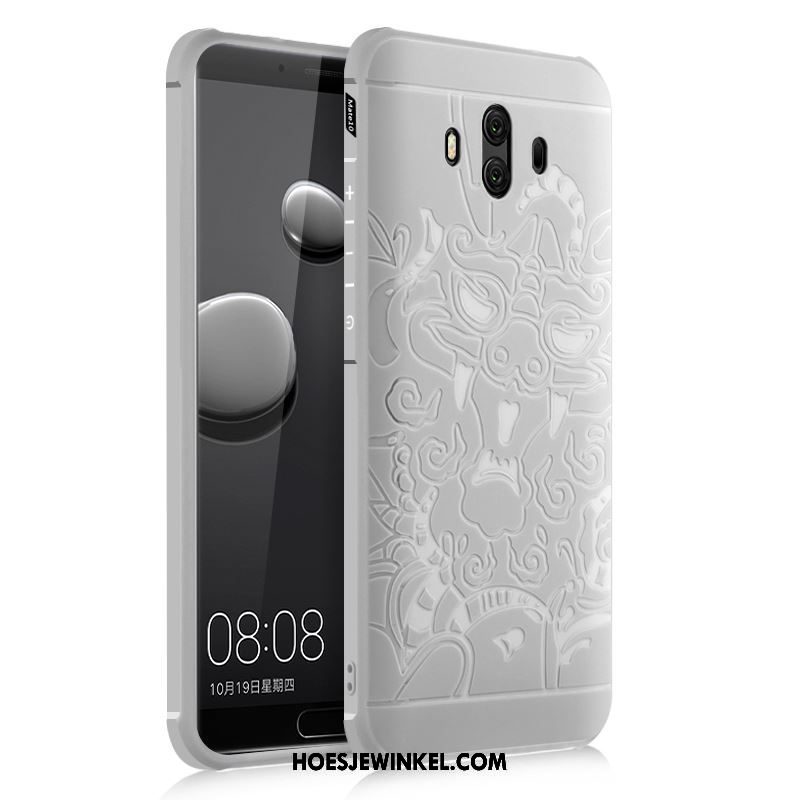 Huawei Mate 10 Hoesje Blauw Dragon Patroon Zacht, Huawei Mate 10 Hoesje Mobiele Telefoon Hoes