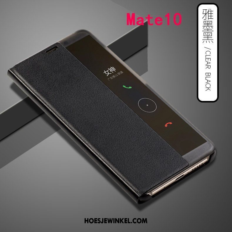 Huawei Mate 10 Hoesje Grijs Hoes Anti-fall, Huawei Mate 10 Hoesje Tempereren Folio