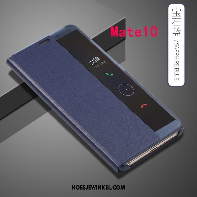 Huawei Mate 10 Hoesje Grijs Hoes Anti-fall, Huawei Mate 10 Hoesje Tempereren Folio