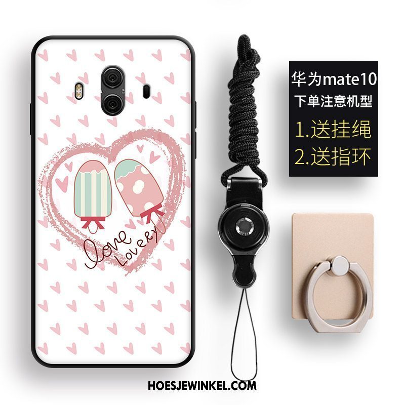 Huawei Mate 10 Hoesje Hanger Reliëf Hoes, Huawei Mate 10 Hoesje Roze Zacht