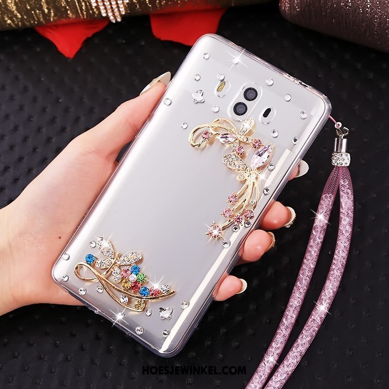 Huawei Mate 10 Hoesje Mobiele Telefoon Hemming Doorzichtig, Huawei Mate 10 Hoesje Met Strass Zacht