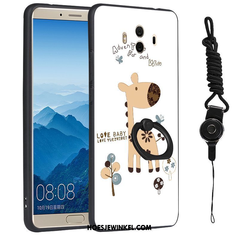 Huawei Mate 10 Hoesje Ondersteuning Hoes Spotprent, Huawei Mate 10 Hoesje Wit Ring