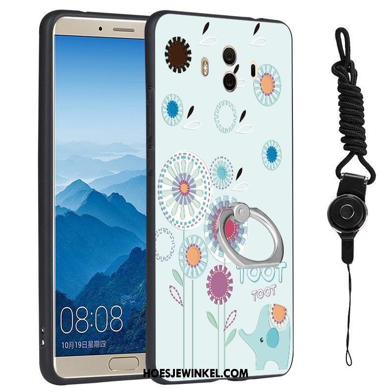 Huawei Mate 10 Hoesje Ondersteuning Hoes Spotprent, Huawei Mate 10 Hoesje Wit Ring