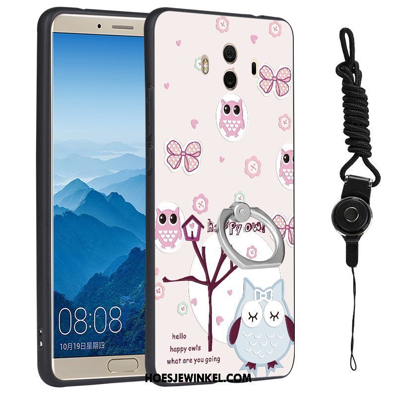 Huawei Mate 10 Hoesje Ondersteuning Hoes Spotprent, Huawei Mate 10 Hoesje Wit Ring