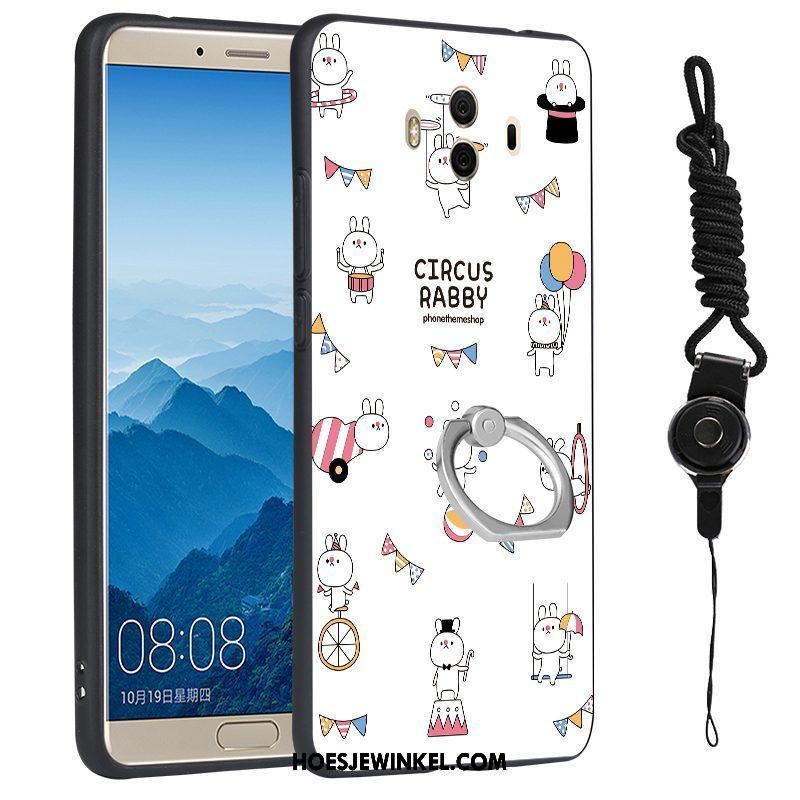 Huawei Mate 10 Hoesje Ondersteuning Hoes Spotprent, Huawei Mate 10 Hoesje Wit Ring