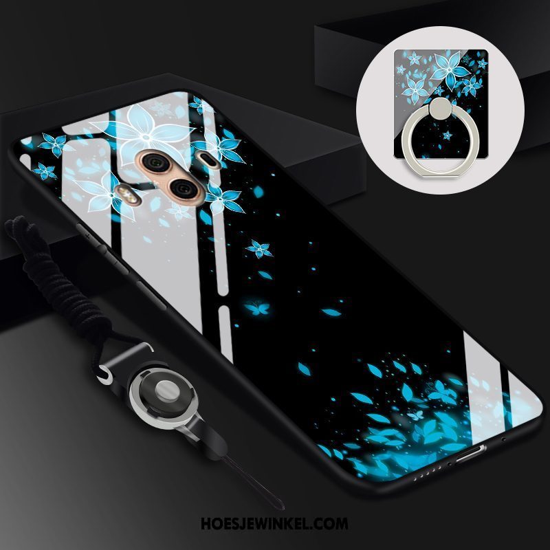 Huawei Mate 10 Hoesje Purper Zacht Hoes, Huawei Mate 10 Hoesje Glas Hanger