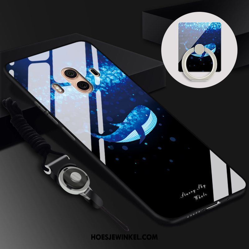 Huawei Mate 10 Hoesje Purper Zacht Hoes, Huawei Mate 10 Hoesje Glas Hanger