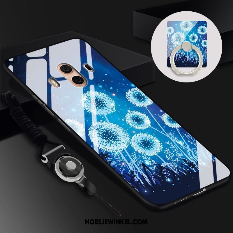 Huawei Mate 10 Hoesje Purper Zacht Hoes, Huawei Mate 10 Hoesje Glas Hanger