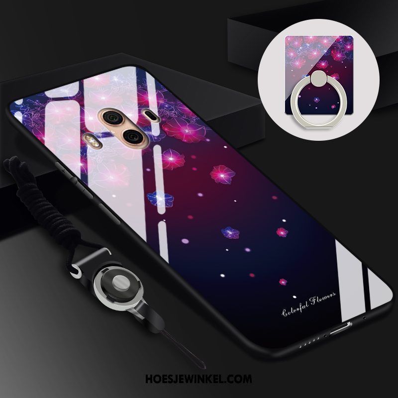 Huawei Mate 10 Hoesje Purper Zacht Hoes, Huawei Mate 10 Hoesje Glas Hanger