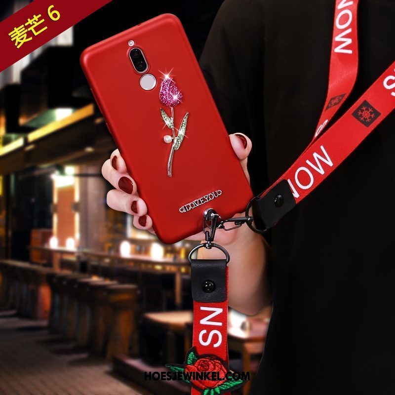 Huawei Mate 10 Lite Hoesje Hanger Rood Mobiele Telefoon, Huawei Mate 10 Lite Hoesje Bescherming Anti-fall