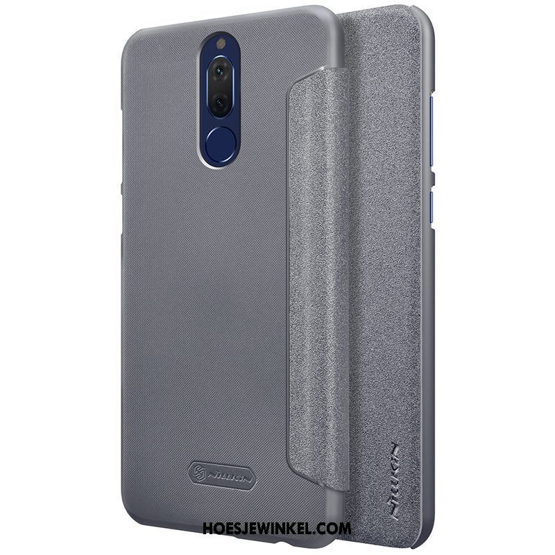 Huawei Mate 10 Lite Hoesje Leren Etui Clamshell Diepe Kleur, Huawei Mate 10 Lite Hoesje Dun Bescherming