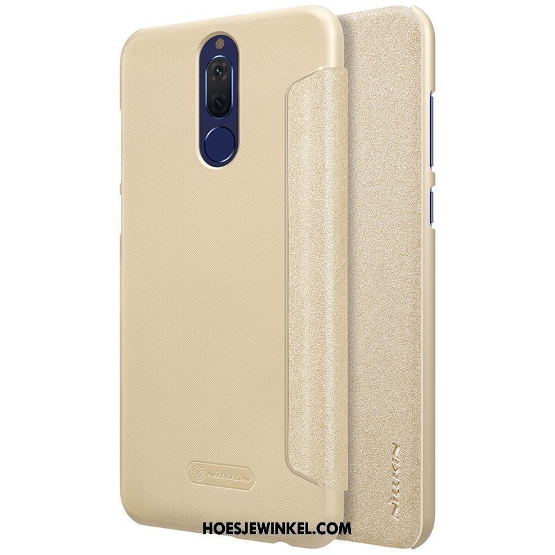 Huawei Mate 10 Lite Hoesje Leren Etui Clamshell Diepe Kleur, Huawei Mate 10 Lite Hoesje Dun Bescherming