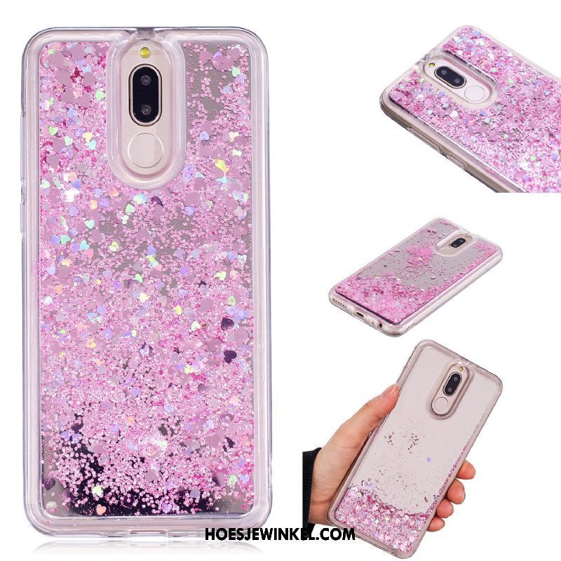 Huawei Mate 10 Lite Hoesje Mobiele Telefoon Roze Plating, Huawei Mate 10 Lite Hoesje Spiegel Geel