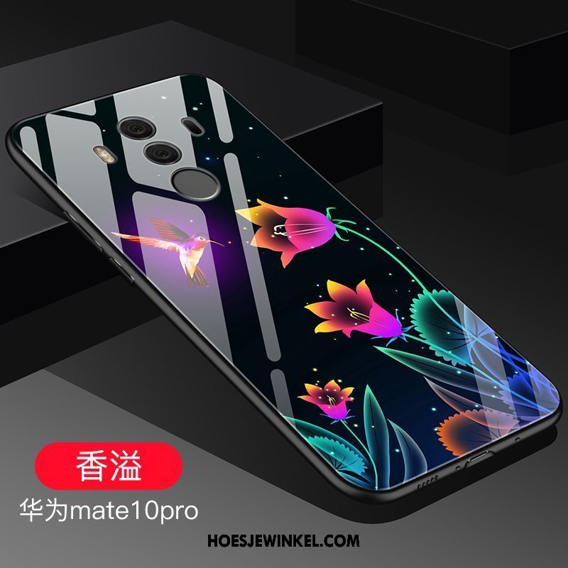 Huawei Mate 10 Pro Hoesje Bescherming Glas Purper, Huawei Mate 10 Pro Hoesje Scheppend Hard