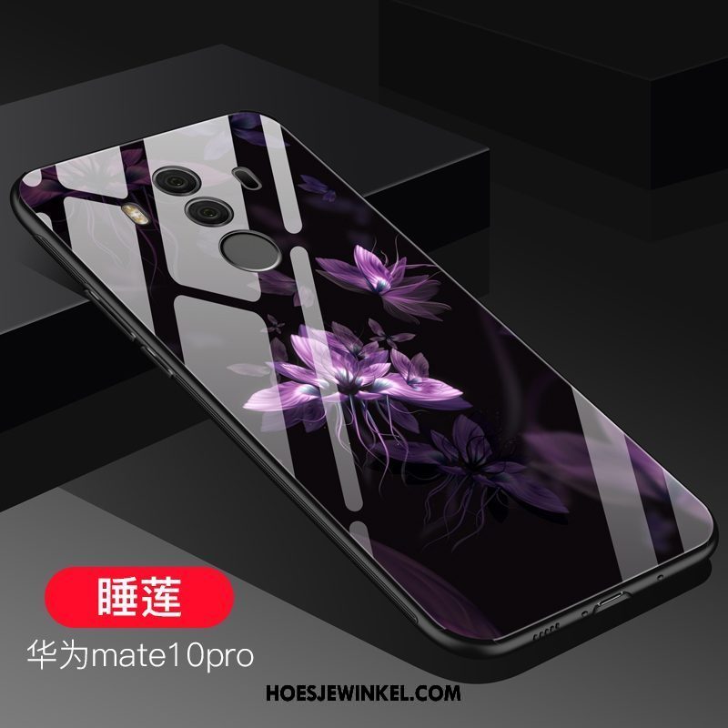 Huawei Mate 10 Pro Hoesje Bescherming Glas Purper, Huawei Mate 10 Pro Hoesje Scheppend Hard