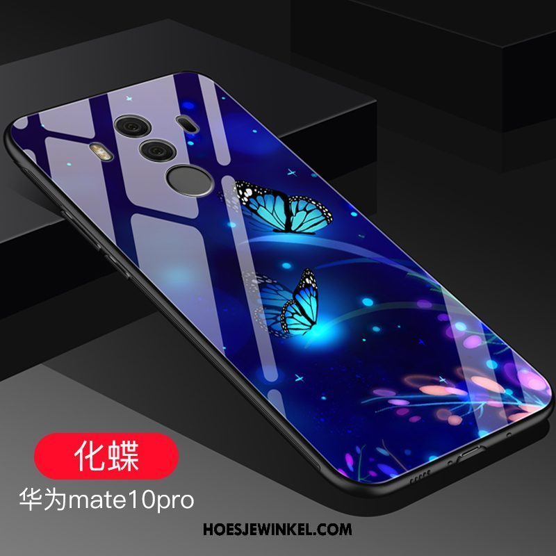 Huawei Mate 10 Pro Hoesje Bescherming Glas Purper, Huawei Mate 10 Pro Hoesje Scheppend Hard