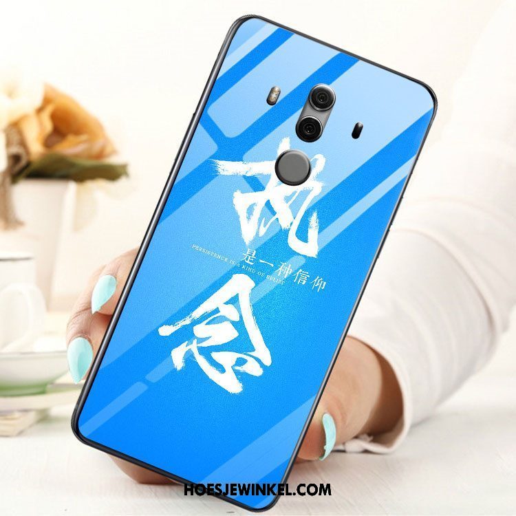 Huawei Mate 10 Pro Hoesje Blauw Glas Mobiele Telefoon, Huawei Mate 10 Pro Hoesje Hoes