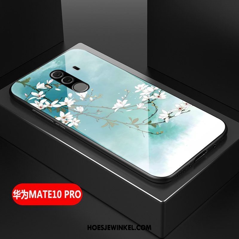 Huawei Mate 10 Pro Hoesje Glas Scheppend Kunst, Huawei Mate 10 Pro Hoesje Groen Anti-fall