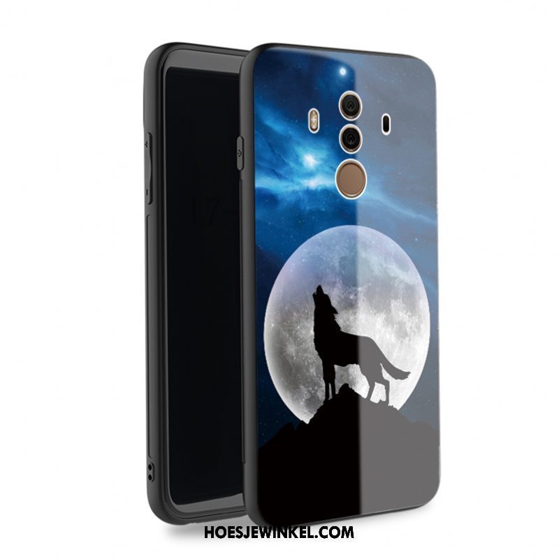 Huawei Mate 10 Pro Hoesje Hoes Glas Zwart, Huawei Mate 10 Pro Hoesje Mobiele Telefoon Bescherming