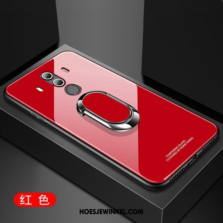 Huawei Mate 10 Pro Hoesje Hoes Rood Hard, Huawei Mate 10 Pro Hoesje Spiegel Glas