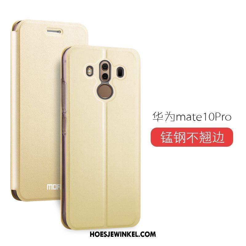Huawei Mate 10 Pro Hoesje Leren Etui Scheppend Mobiele Telefoon, Huawei Mate 10 Pro Hoesje Roze Anti-fall