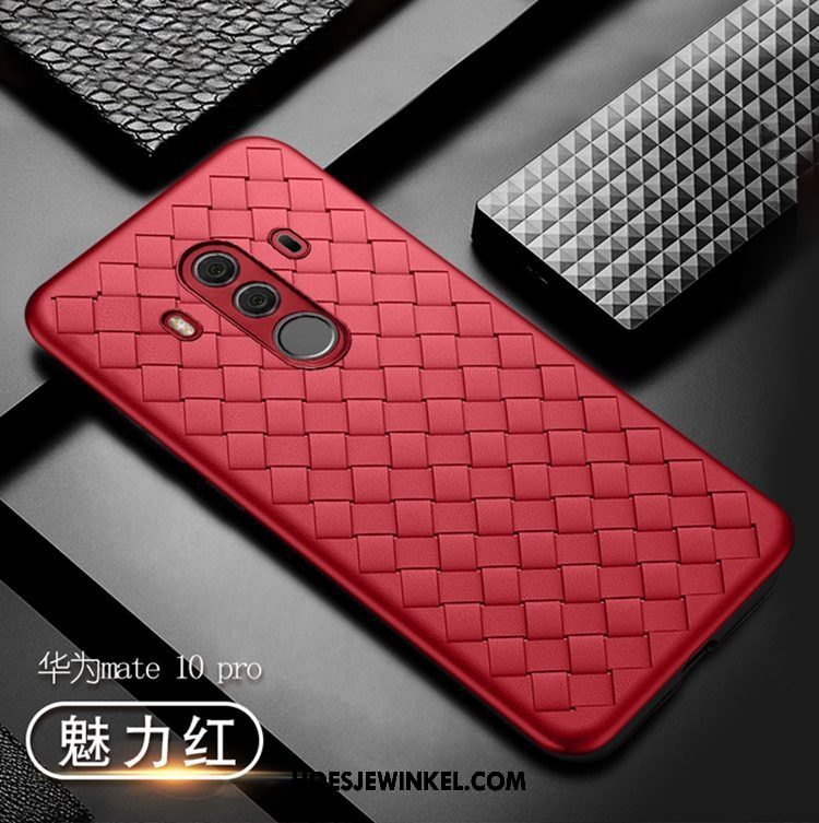 Huawei Mate 10 Pro Hoesje Rood Diepe Kleur Zacht, Huawei Mate 10 Pro Hoesje Mobiele Telefoon Hoes