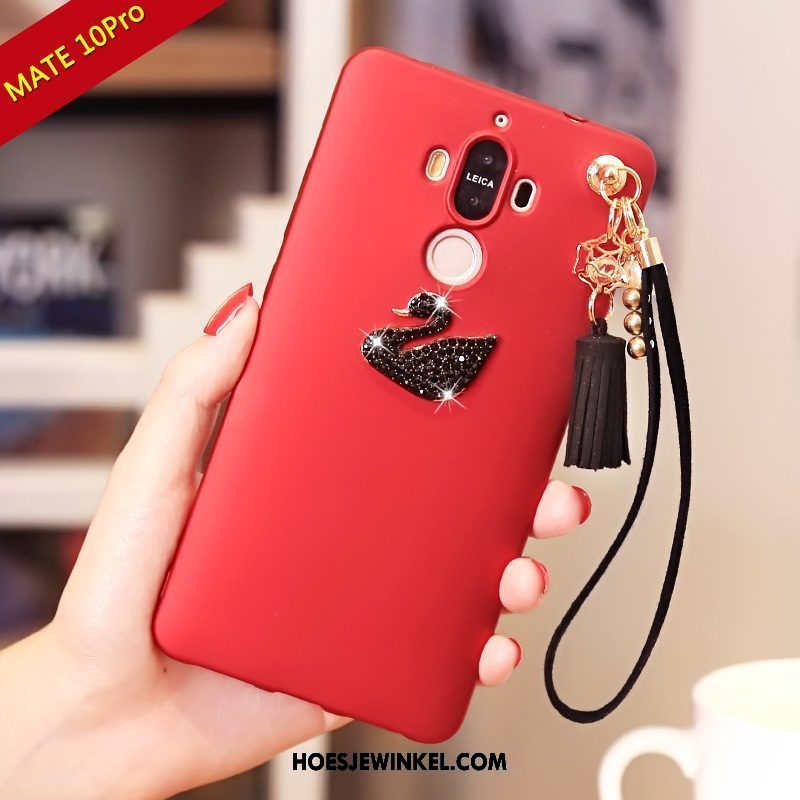 Huawei Mate 10 Pro Hoesje Rood Mobiele Telefoon Zacht, Huawei Mate 10 Pro Hoesje Hoes Strass