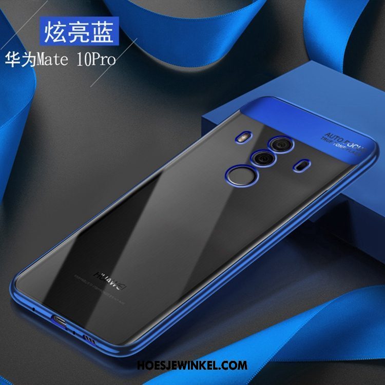 Huawei Mate 10 Pro Hoesje Zacht Goud Blauw, Huawei Mate 10 Pro Hoesje Helder Mobiele Telefoon