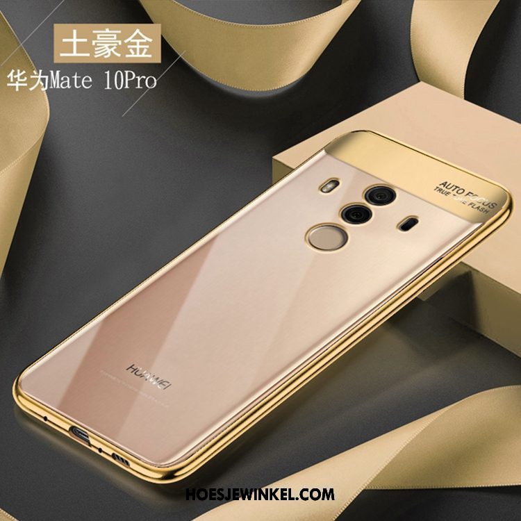 Huawei Mate 10 Pro Hoesje Zacht Goud Blauw, Huawei Mate 10 Pro Hoesje Helder Mobiele Telefoon