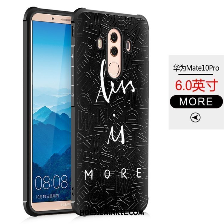 Huawei Mate 10 Pro Hoesje Zacht Mobiele Telefoon Zwart, Huawei Mate 10 Pro Hoesje Hoes Reliëf