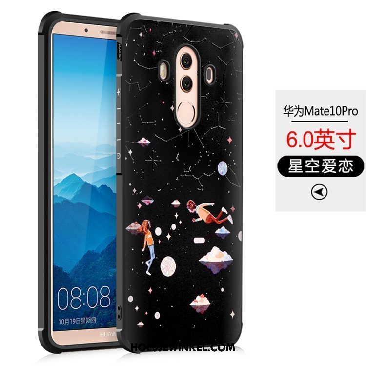 Huawei Mate 10 Pro Hoesje Zacht Mobiele Telefoon Zwart, Huawei Mate 10 Pro Hoesje Hoes Reliëf