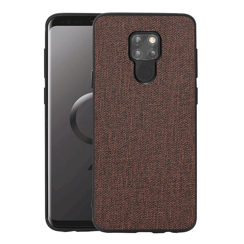 Huawei Mate 20 Hoesje Hoes Zacht Mobiele Telefoon, Huawei Mate 20 Hoesje Katoen En Linnen Diepe Kleur Braun