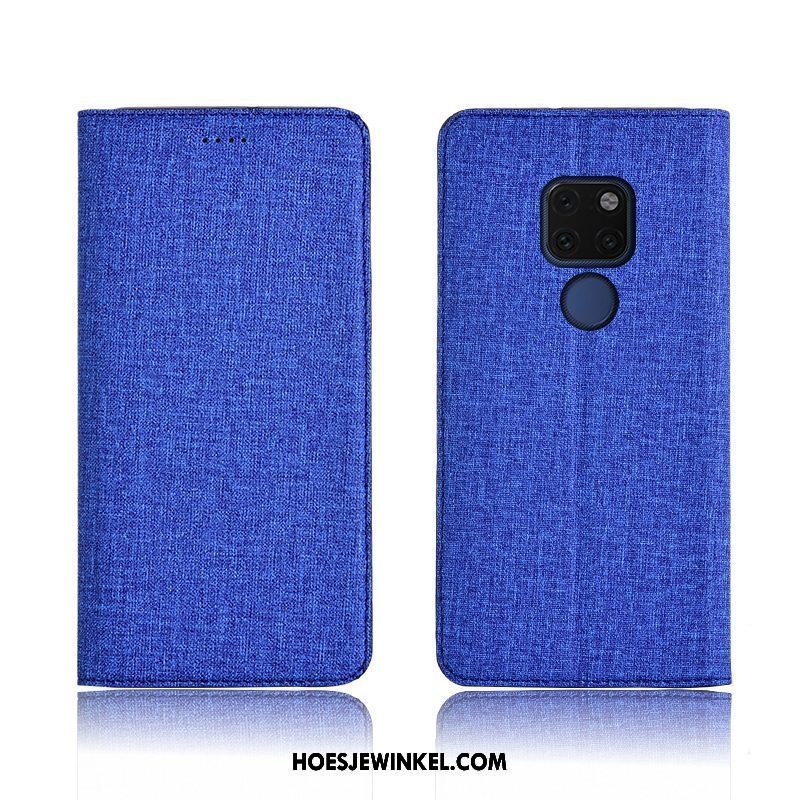 Huawei Mate 20 Hoesje Leren Etui Nieuw Bescherming, Huawei Mate 20 Hoesje All Inclusive Katoen En Linnen Braun