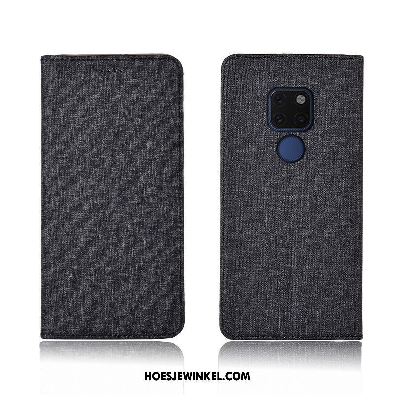 Huawei Mate 20 Hoesje Leren Etui Nieuw Bescherming, Huawei Mate 20 Hoesje All Inclusive Katoen En Linnen Braun