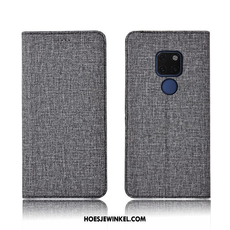 Huawei Mate 20 Hoesje Leren Etui Nieuw Bescherming, Huawei Mate 20 Hoesje All Inclusive Katoen En Linnen Braun