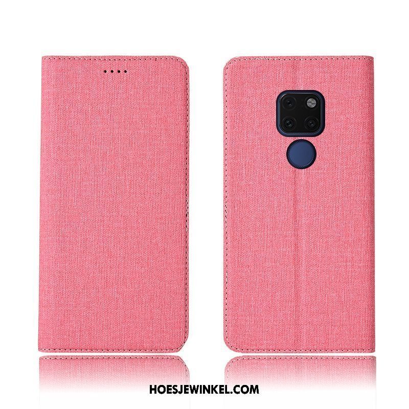 Huawei Mate 20 Hoesje Leren Etui Nieuw Bescherming, Huawei Mate 20 Hoesje All Inclusive Katoen En Linnen Braun